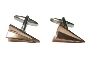 Rose Gold Toned Paper Airplane Cufflinks