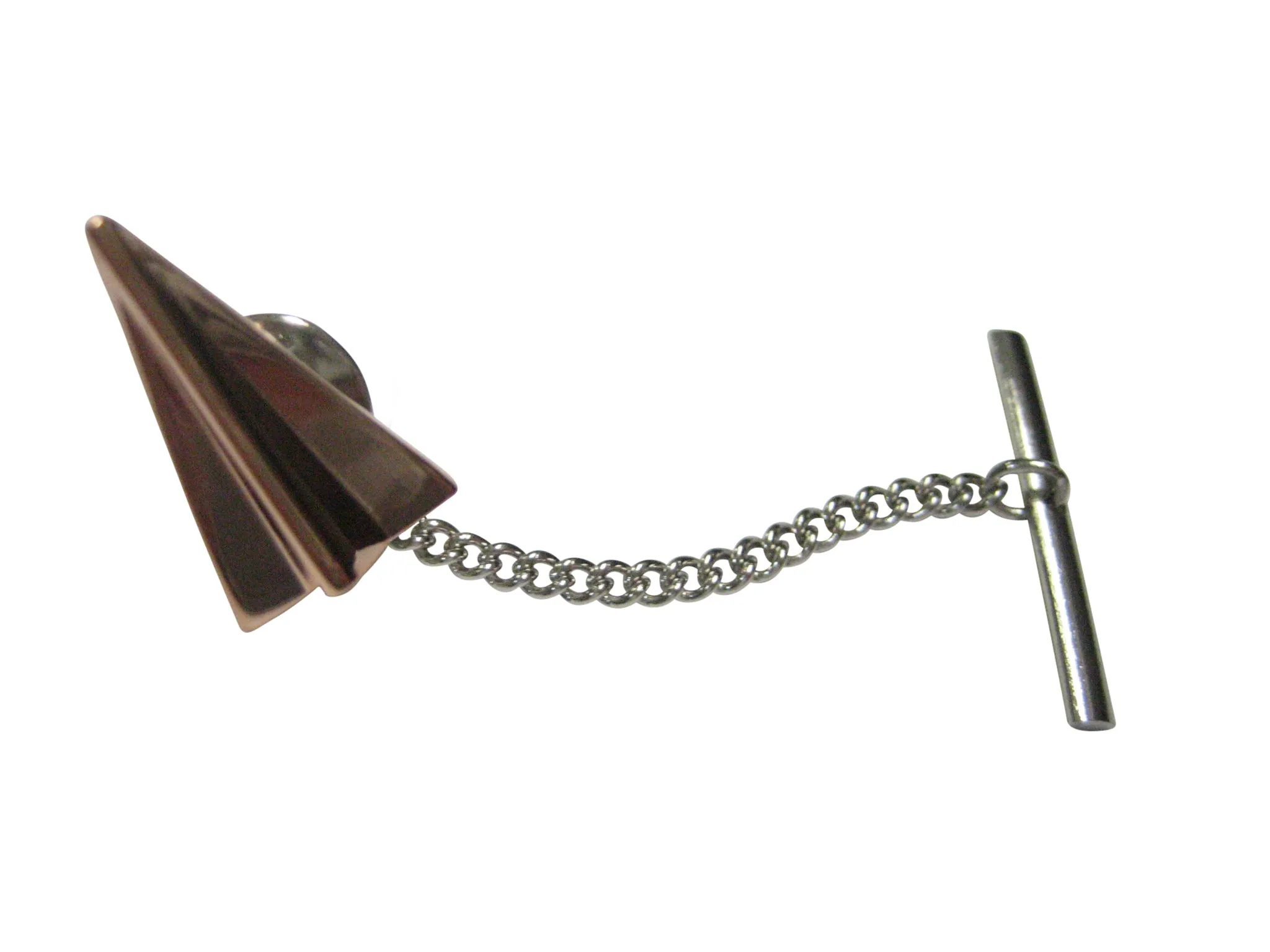 Rose Gold Toned Paper Airplane Tie Tack