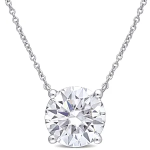 Round 10K White Gold Moissanite Chain Necklace