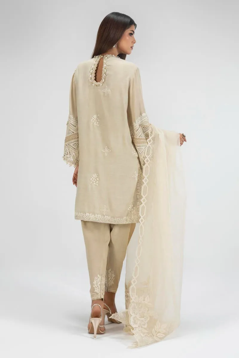 Royal Beige Shade Straight Shirt Style Luxury Pret Pakistani Salwar Suit