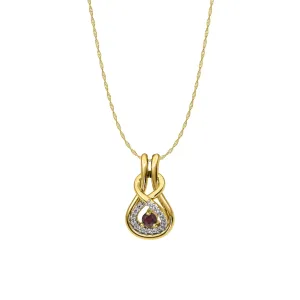 Ruby and Diamond Accent Fashion Pendant in 10K Yellow Gold