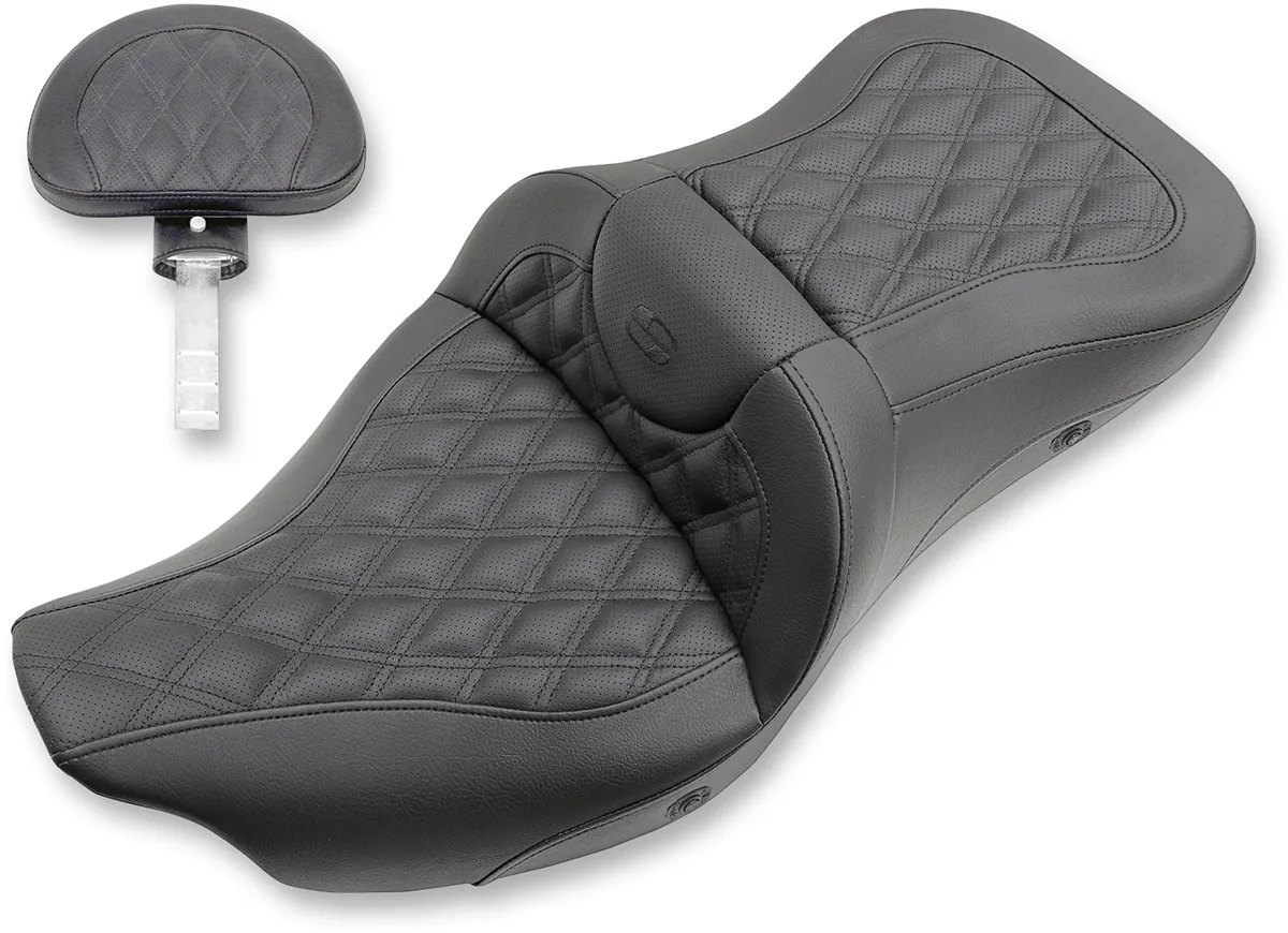 Saddlemen 808-07B-184HCT Extended Reach Heated Road Sofa LS Seat without Drivers Backrest