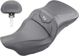 Saddlemen 808-07B-186BRHC Extended Reach Heated Road Sofa CF Seat with Drivers Backrest