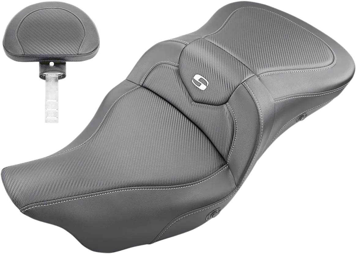 Saddlemen 808-07B-186HCT Extended Reach Heated Road Sofa CF Seat without Drivers Backrest