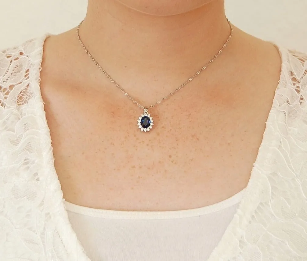 Sapphire Oval Pendant