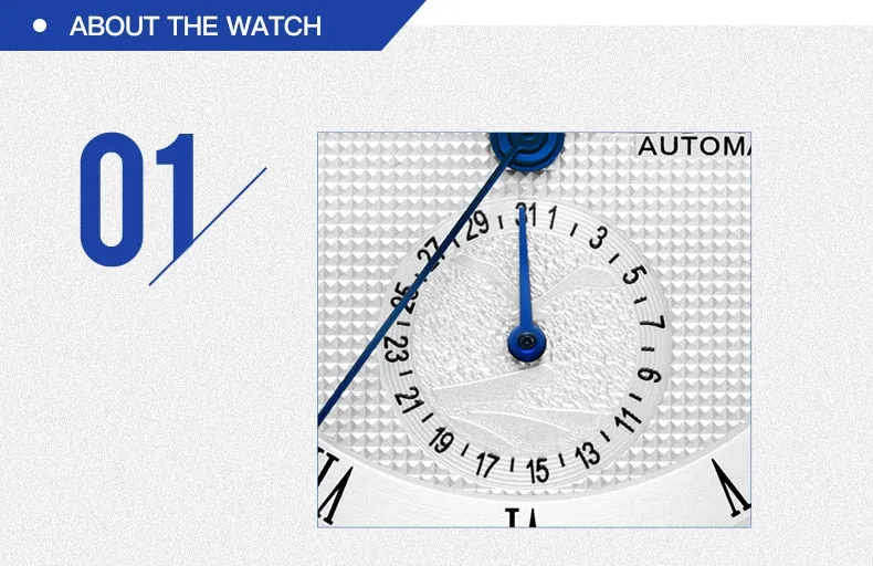 Sea-Gull automatic mechanical watch with Moon phase , Date and Power Reserve . Sapphire glass . Leather strap. Calibre :  ST2153  Model : 819.11.6092