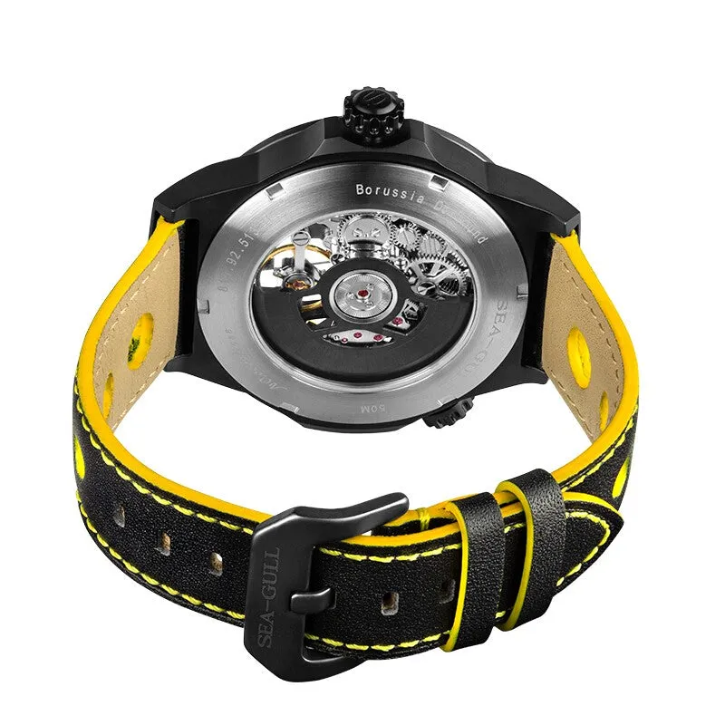 Seagull Borussia Dortmund globle limited edition self winding mechanical men's watch skeleton dial 819.92.5131H total 2588pcs