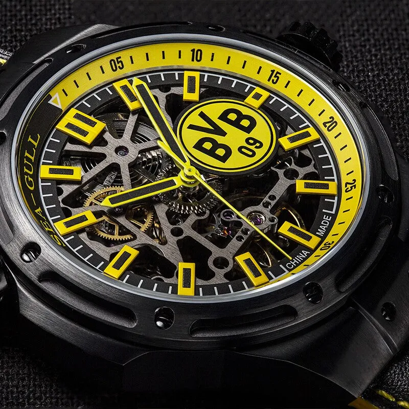 Seagull Borussia Dortmund globle limited edition self winding mechanical men's watch skeleton dial 819.92.5131H total 2588pcs