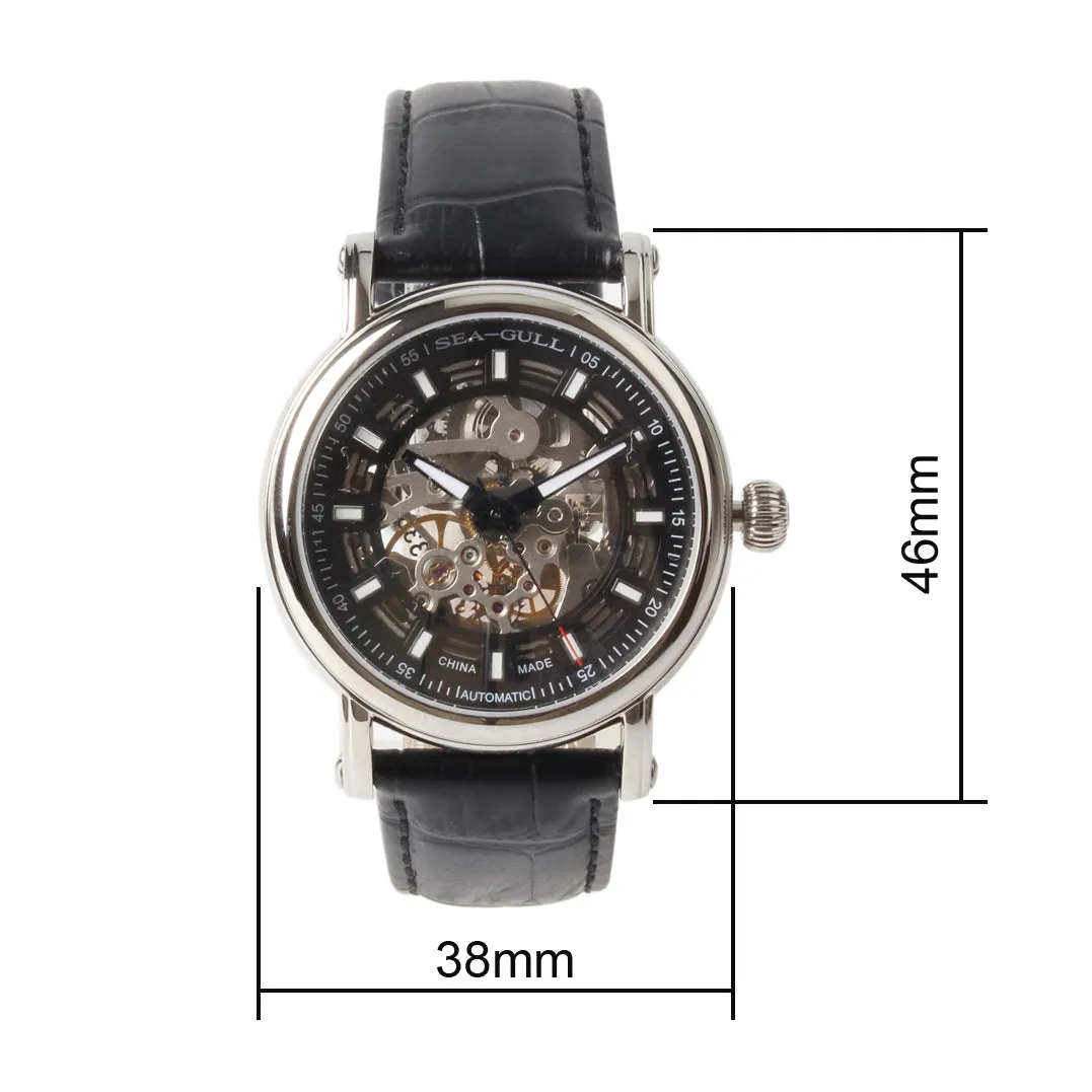 Seagull Unisex Wristwatch See-Through Skeleton Self Wind Mechanical Watch 819.338K / 519.338K