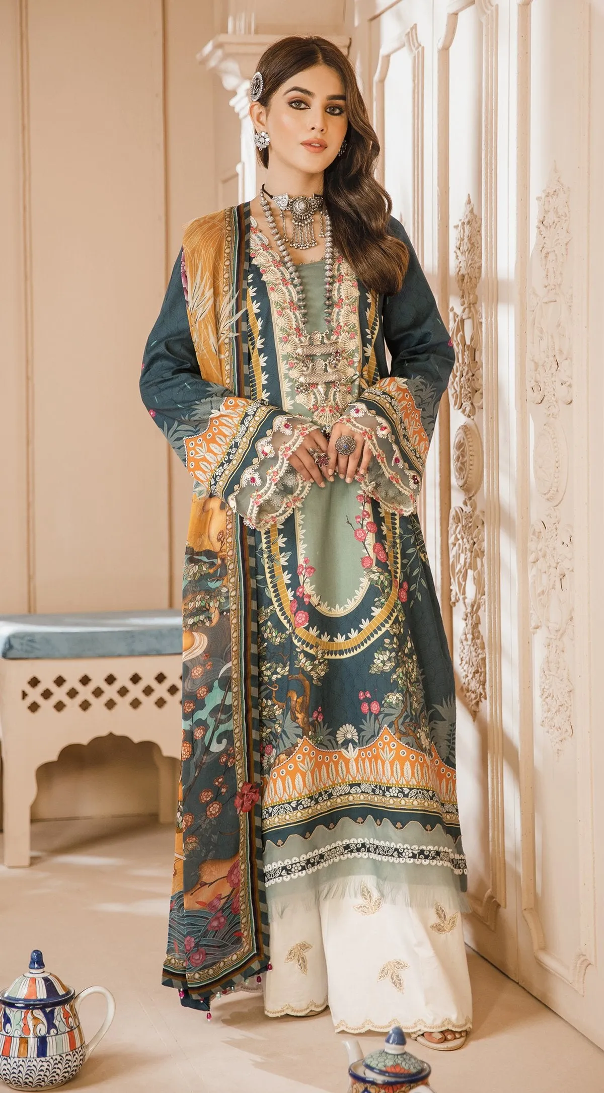 SHAHZEEN | Anaya Noor Bano Cambric Collection '21 | Unstitched Embroidered Cambric Suits