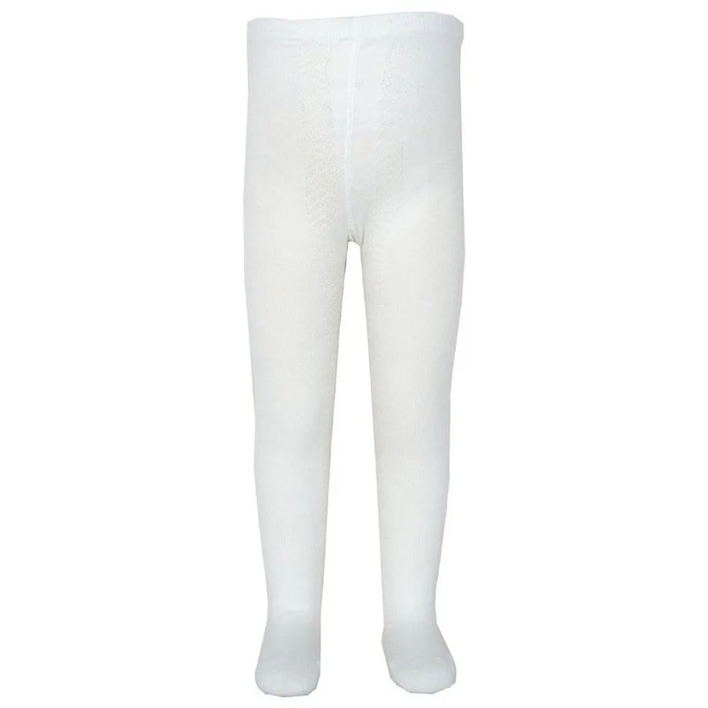 Side Stitch Tights - Cream