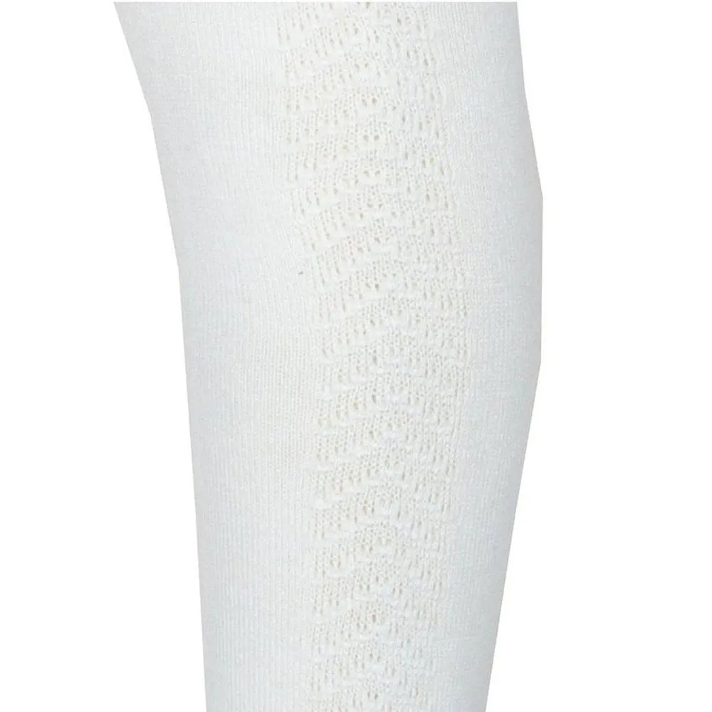 Side Stitch Tights - Cream
