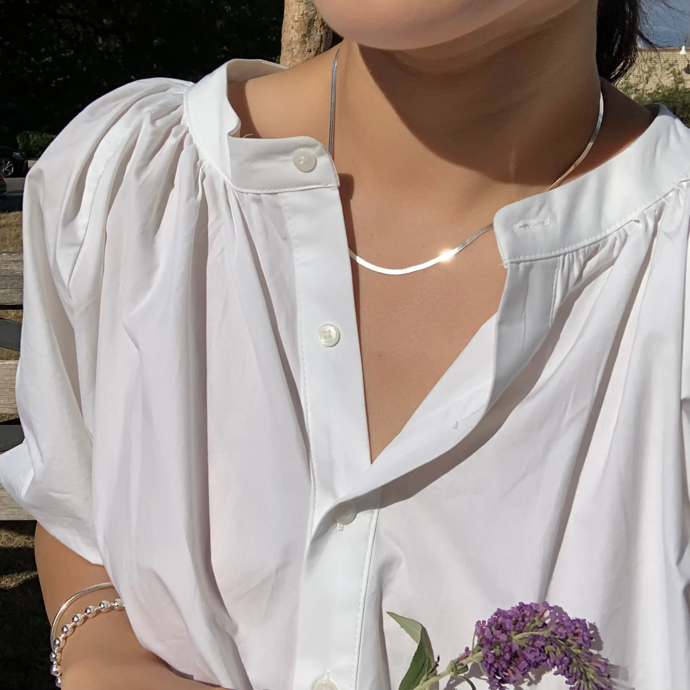 [Silver 925] Snake Chain Necklace   Rollo Chain Y Necklace