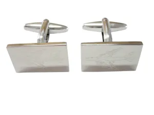 Silver Toned Etched Airplane Cufflinks
