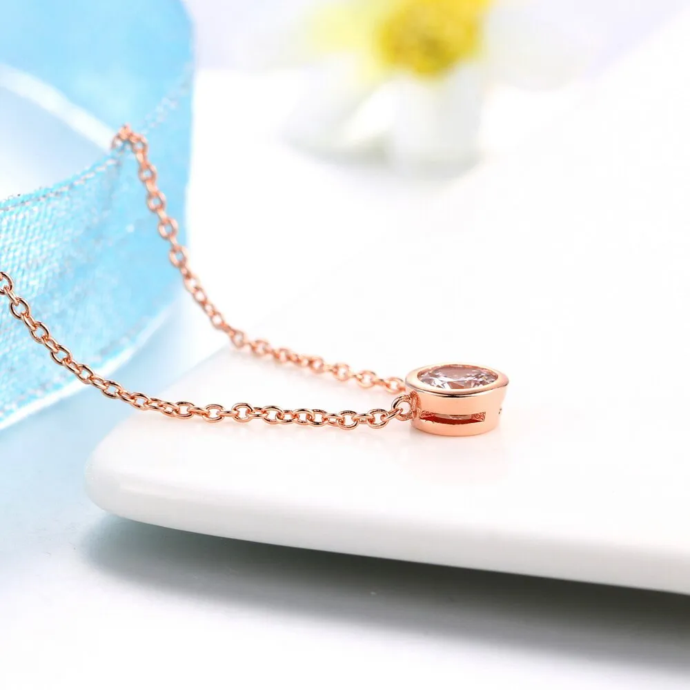Simple Small Round 1 carat Necklace