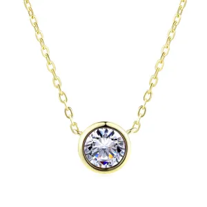 Simple Small Round 1 carat Necklace