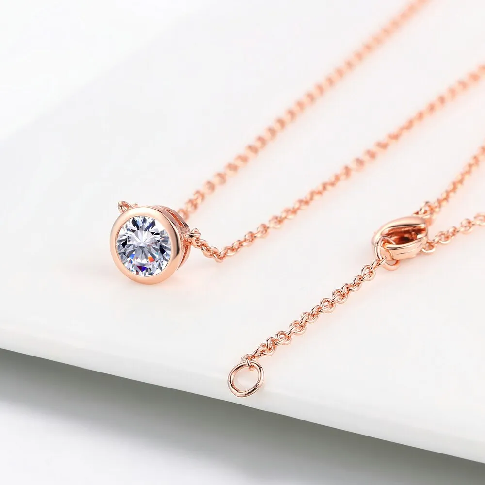Simple Small Round 1 carat Necklace