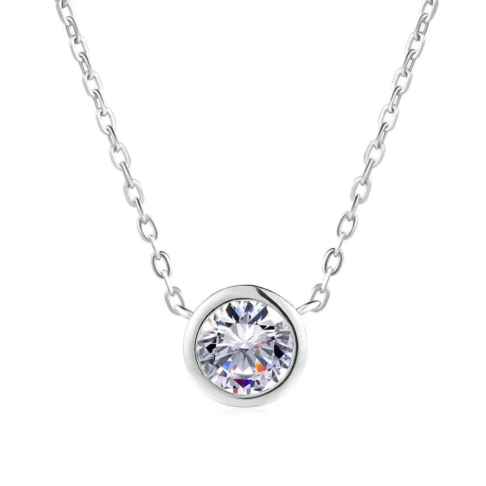 Simple Small Round 1 carat Necklace