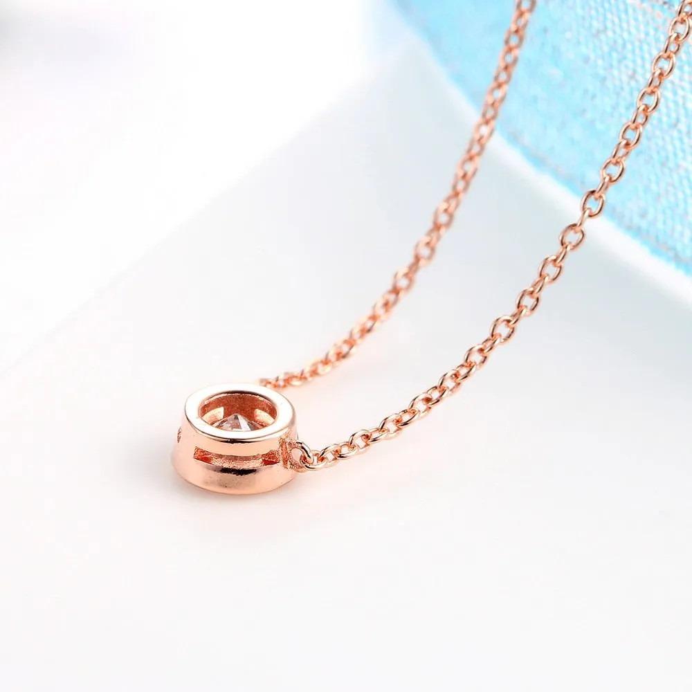 Simple Small Round 1 carat Necklace
