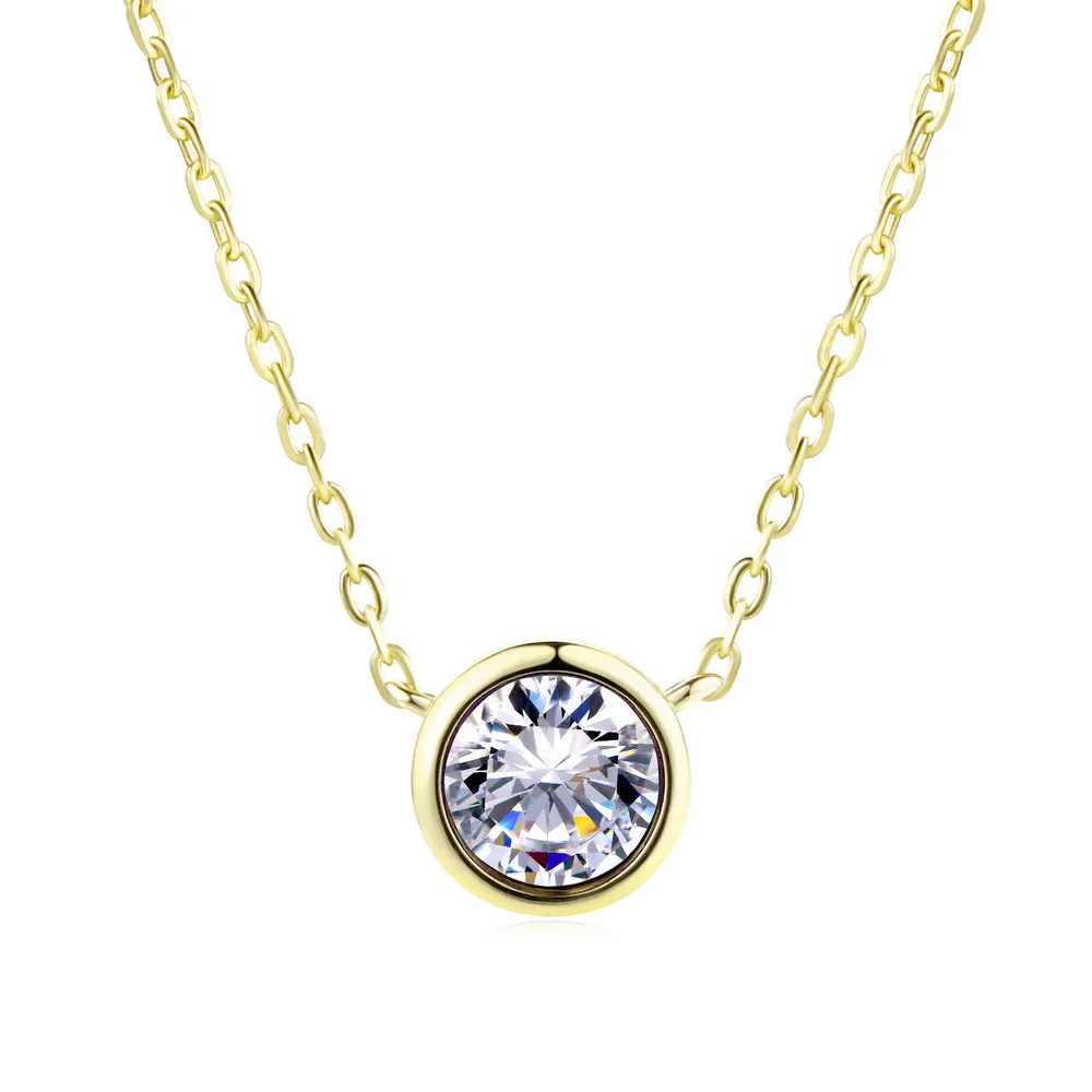Simple Small Round 1 carat Necklace