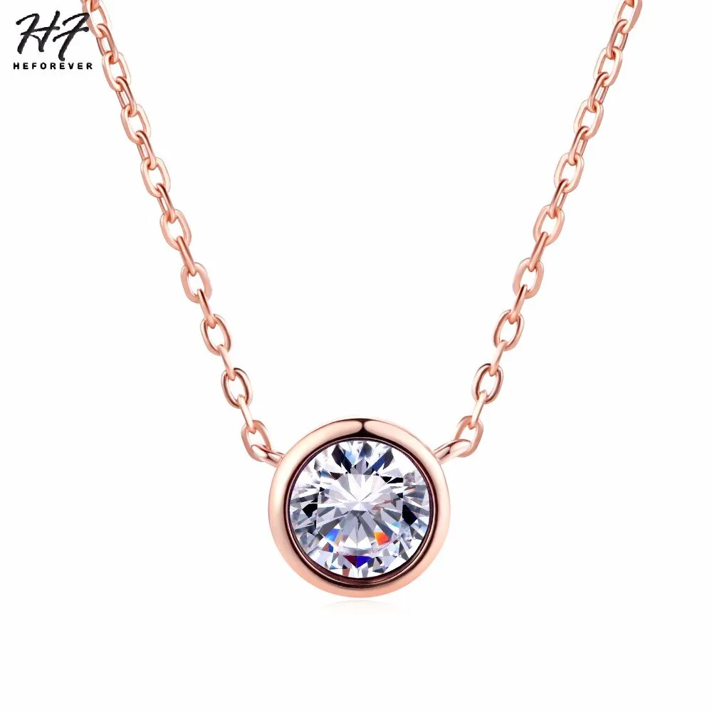 Simple Small Round 1 carat Necklace
