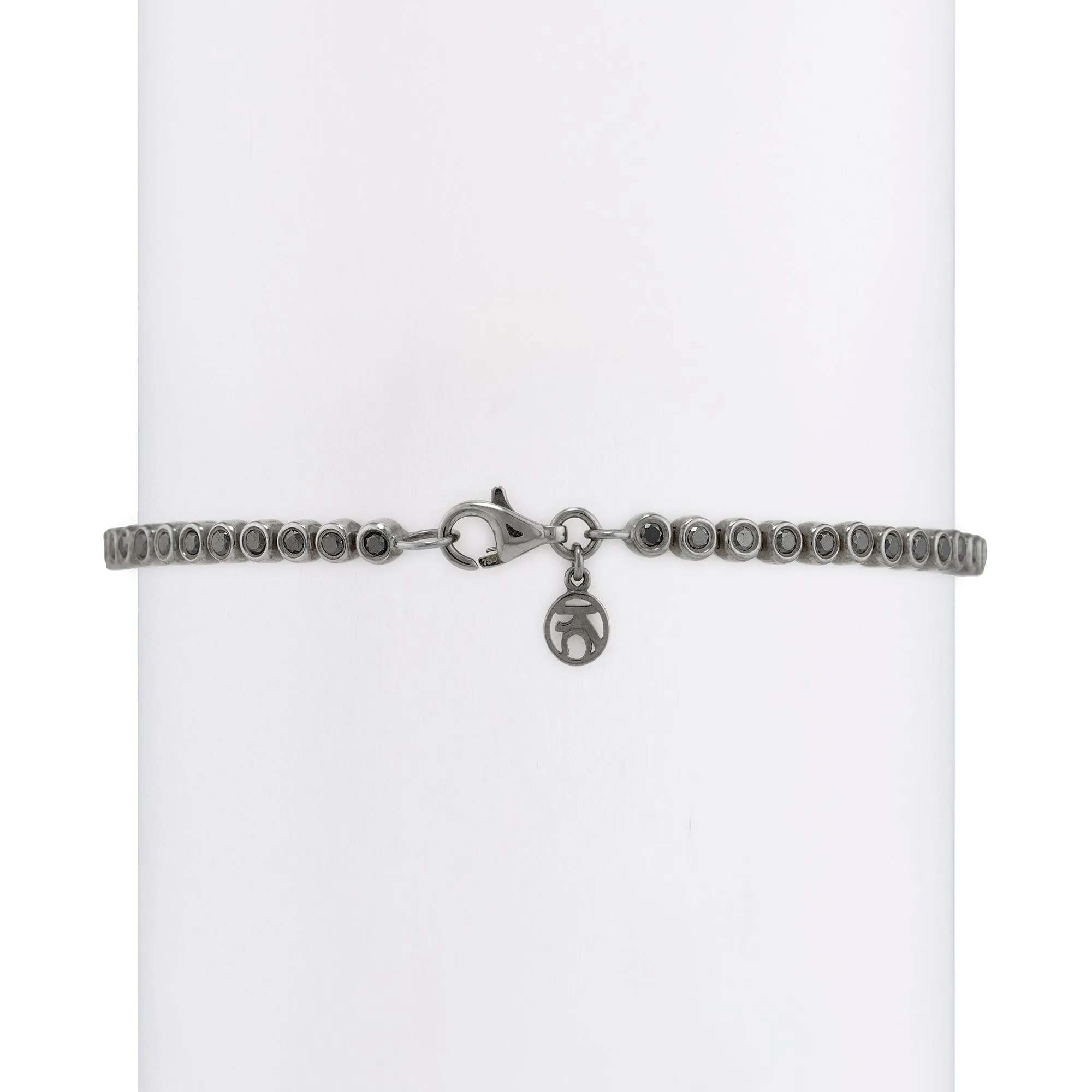 Small Classic Straight Row Black Diamond Bracelet