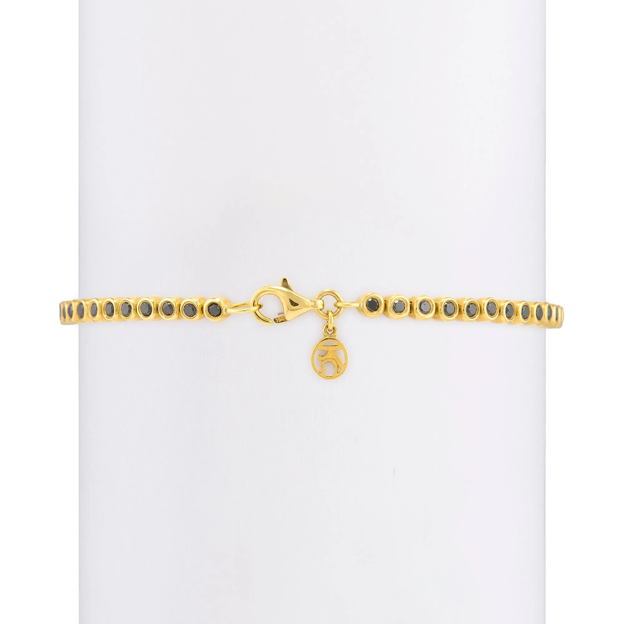 Small Classic Straight Row Black Diamond Bracelet