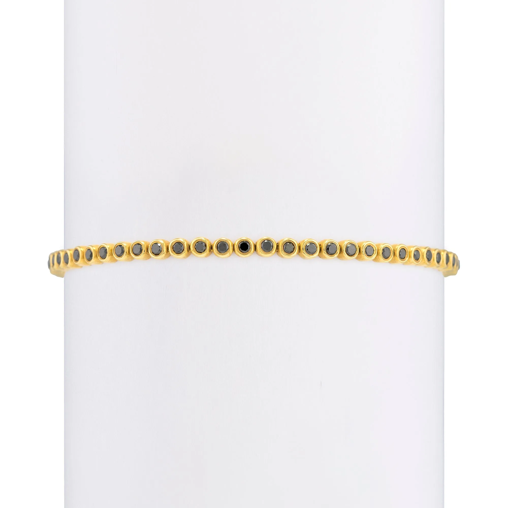 Small Classic Straight Row Black Diamond Bracelet