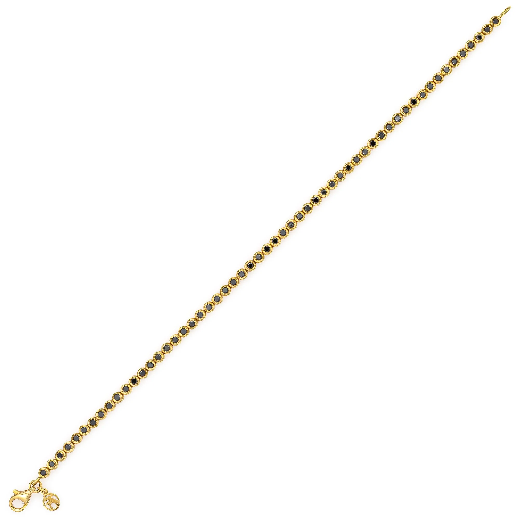 Small Classic Straight Row Black Diamond Bracelet