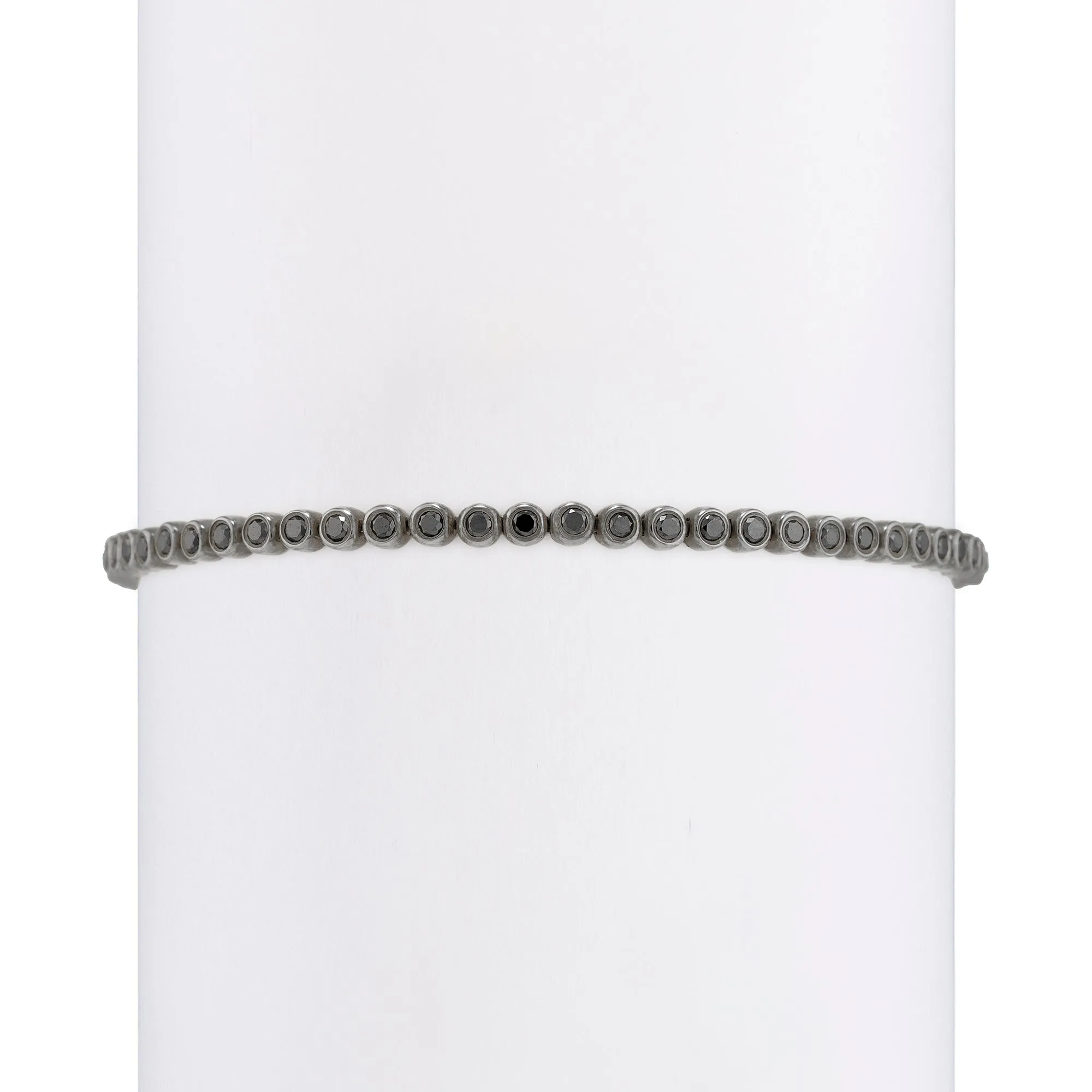 Small Classic Straight Row Black Diamond Bracelet