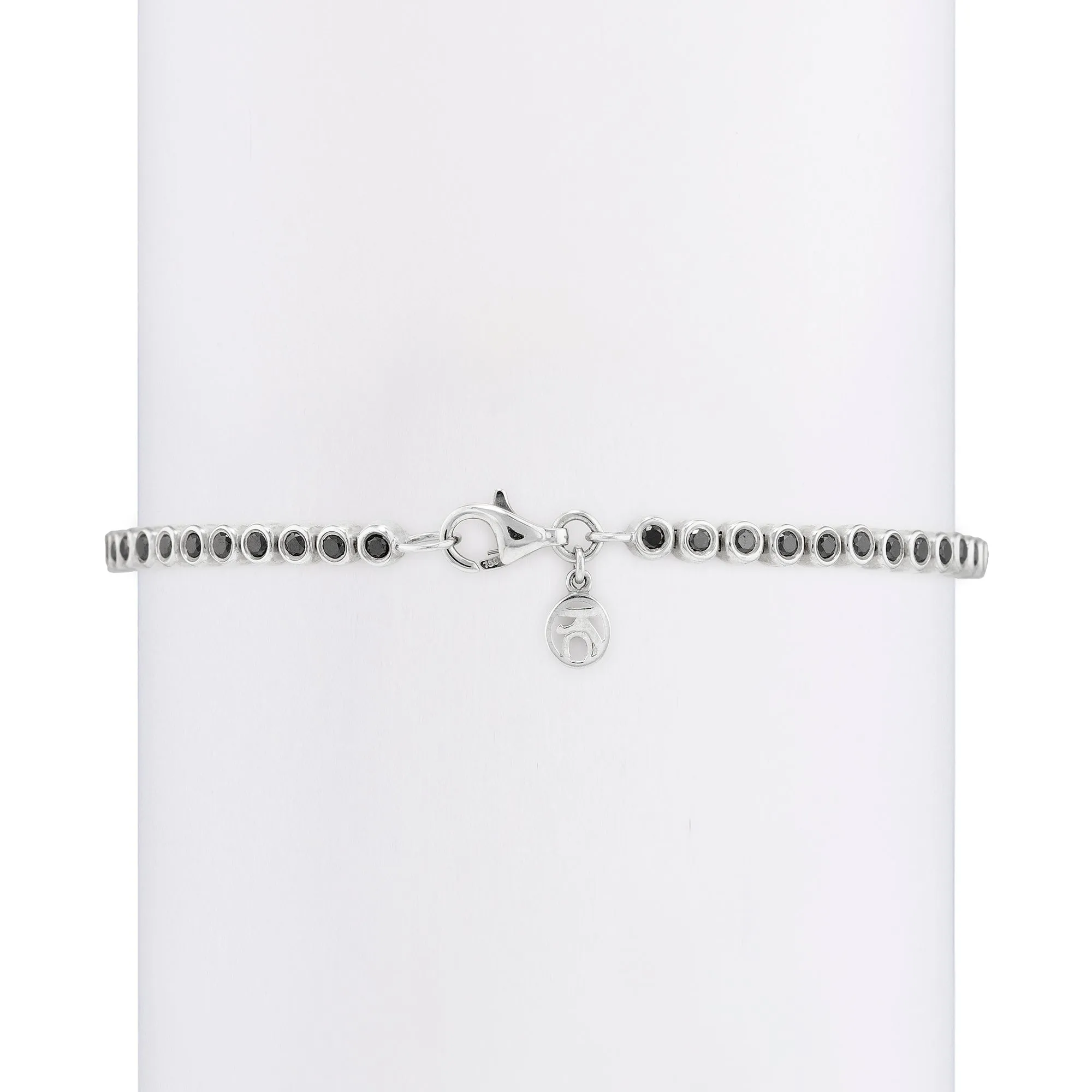 Small Classic Straight Row Black Diamond Bracelet