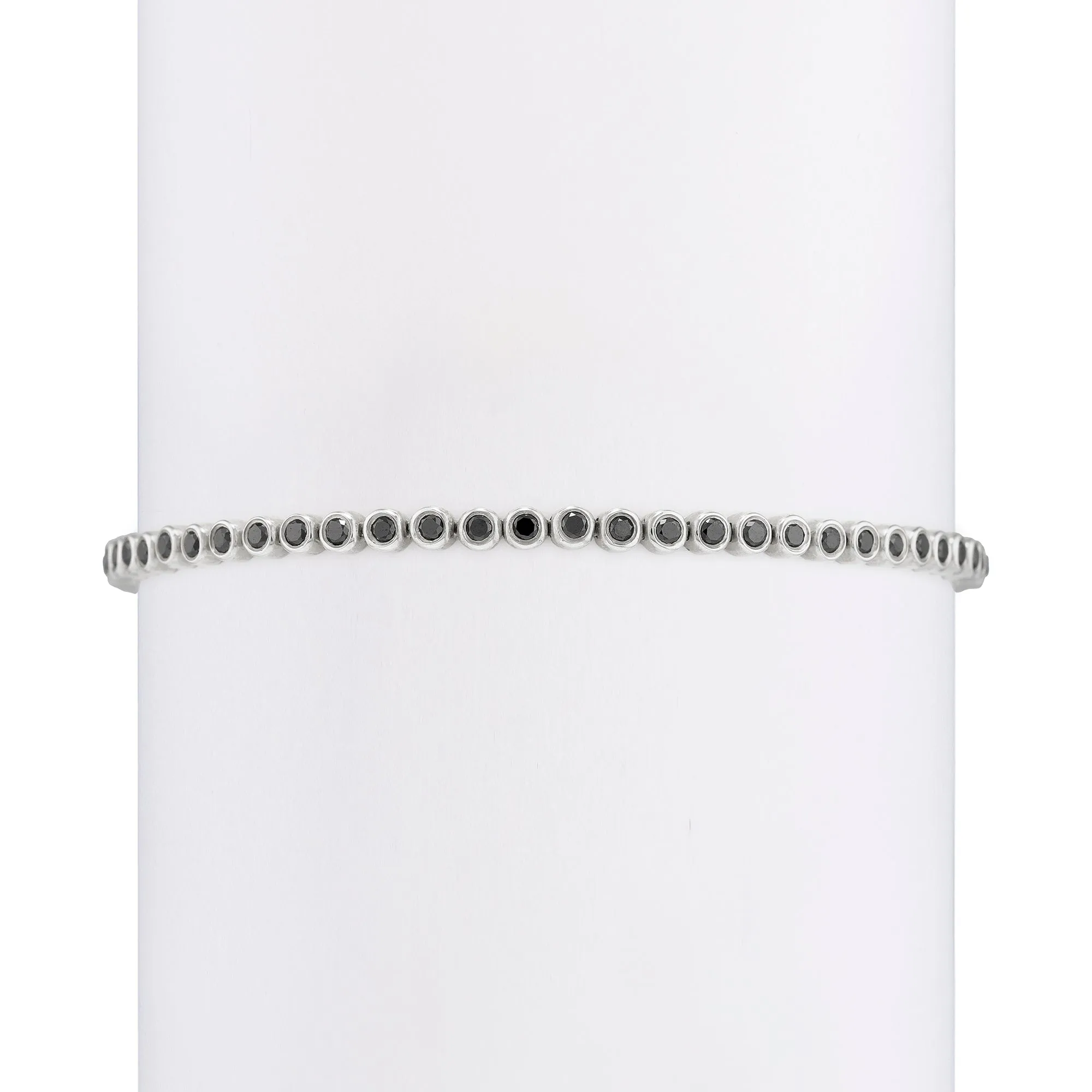Small Classic Straight Row Black Diamond Bracelet