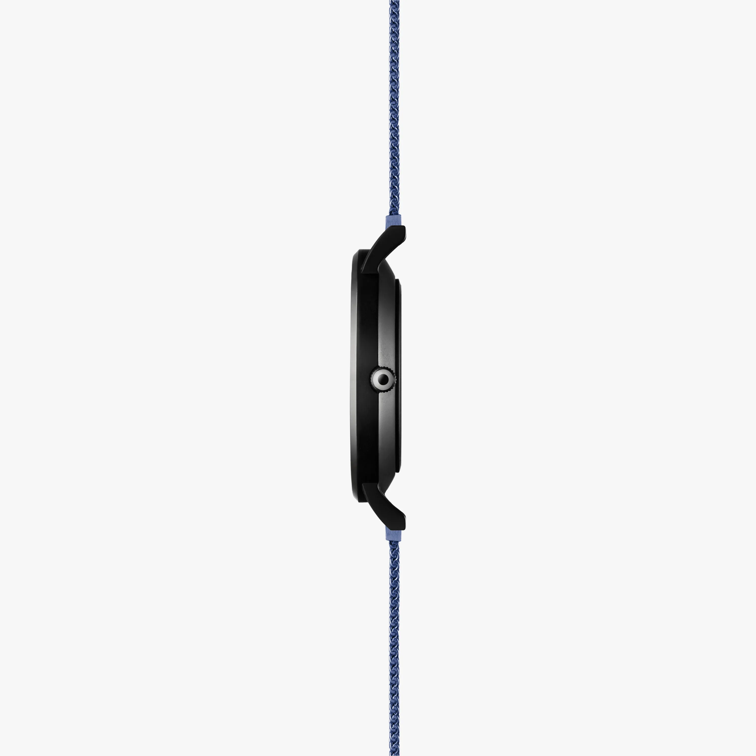 Solar Watch with Black Dial  | Blue Mesh Strap