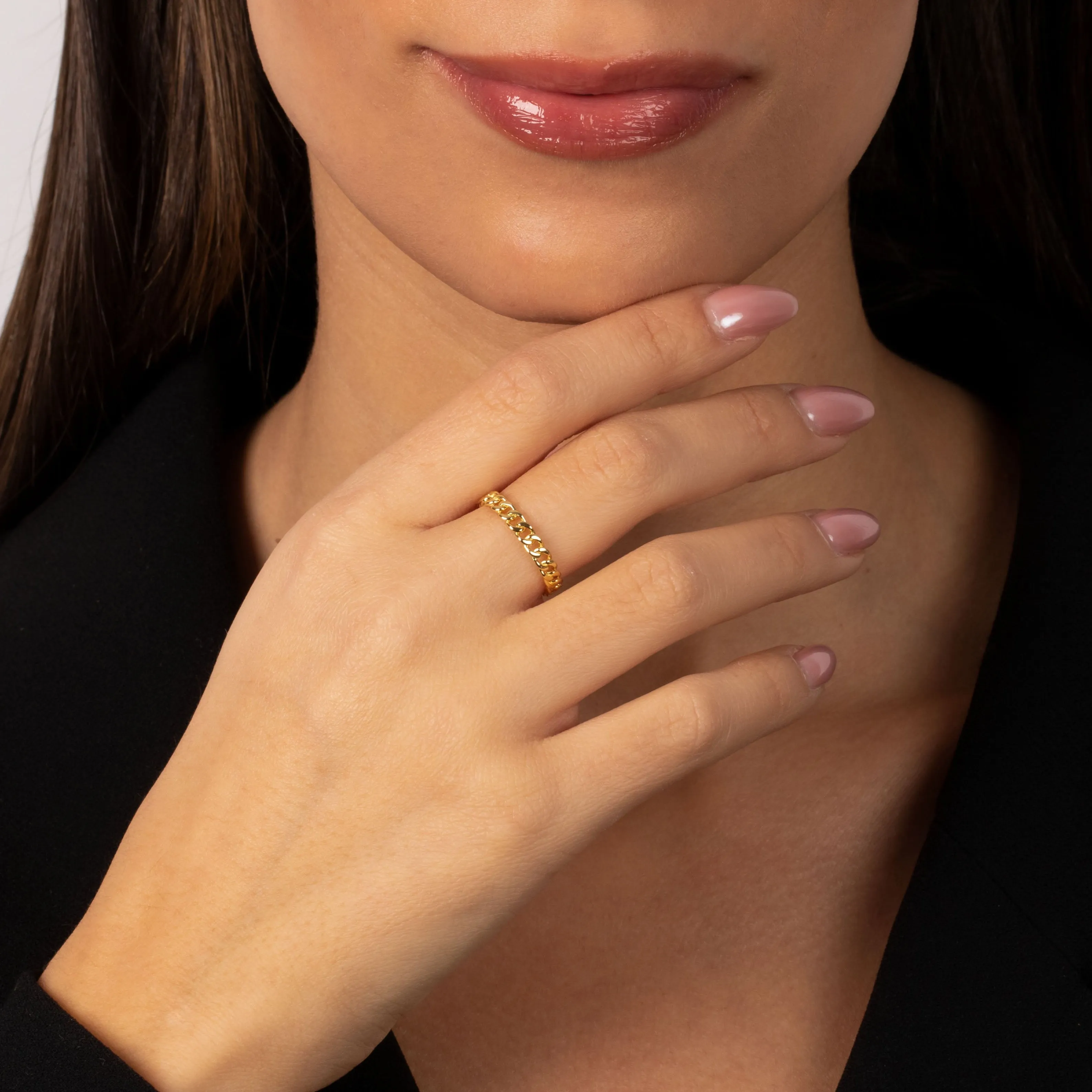 Solid Cuban Chain Eternity Ring