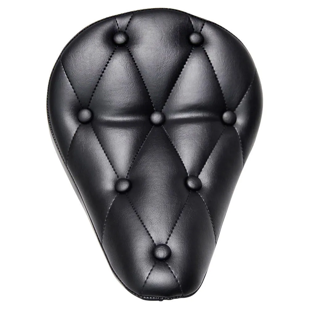 Solo Seat Diamond Stitch Tufted Buttons - Black Vinyl