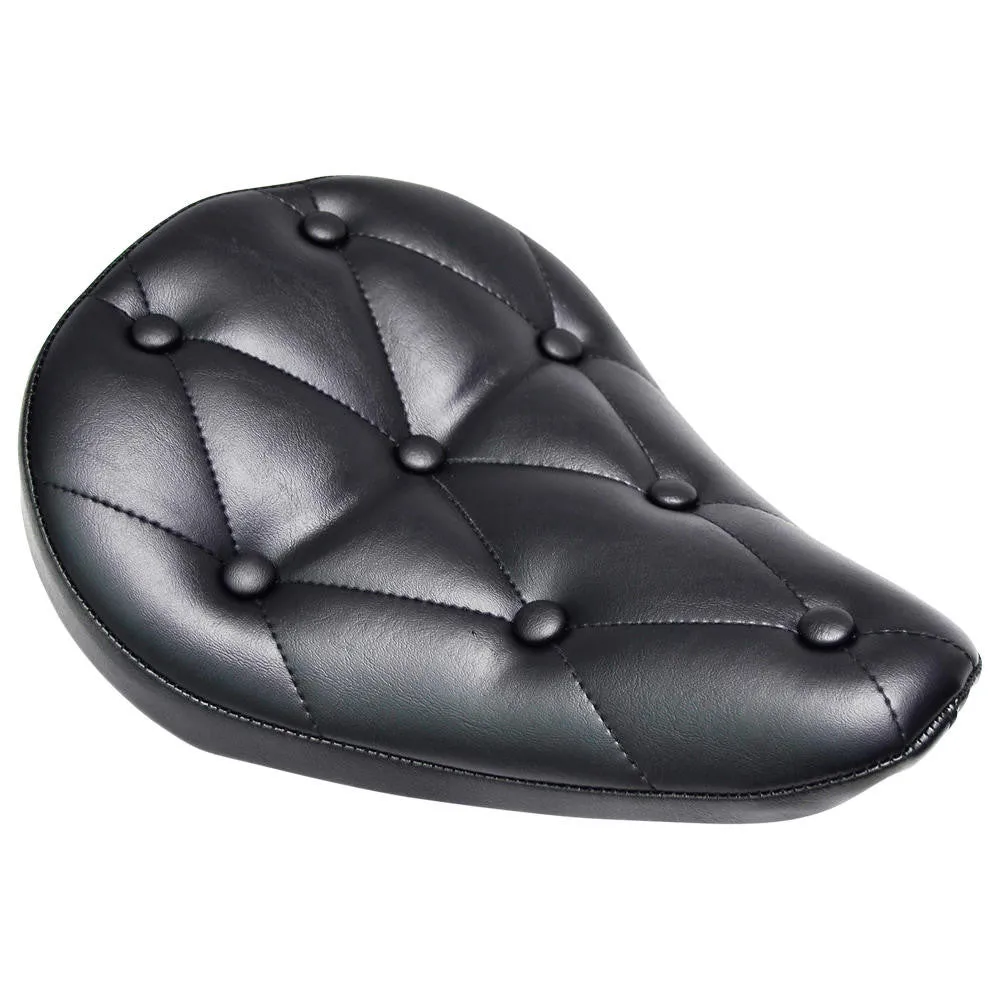 Solo Seat Diamond Stitch Tufted Buttons - Black Vinyl