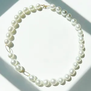South Sea Baroque Pearl Necklace with Gold living Links