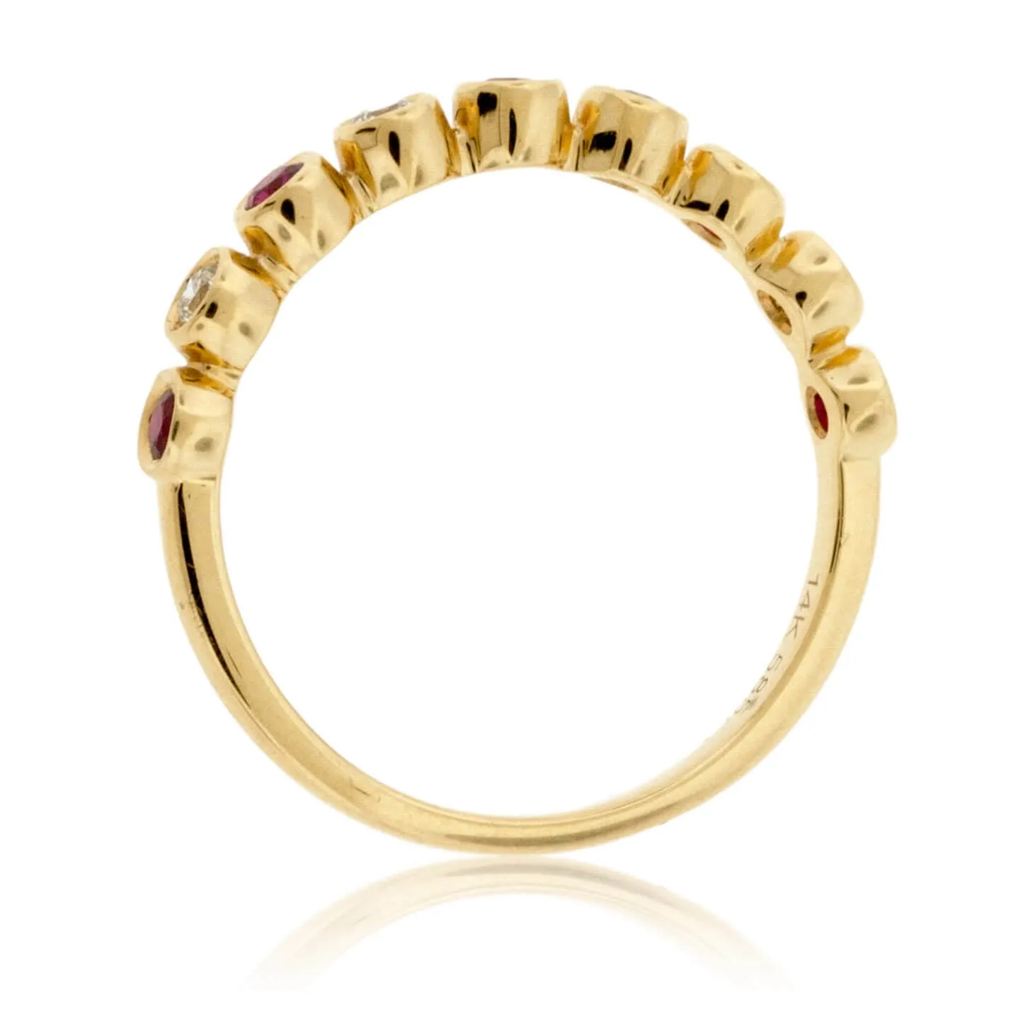 Stackable Round Ruby and Round Diamond Band