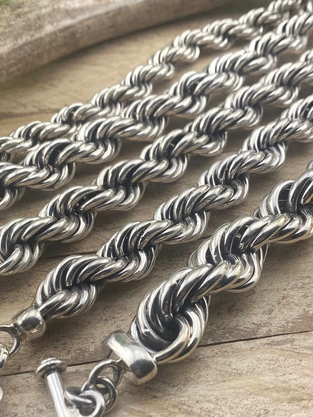 Sterling Rope Toggle Bracelet