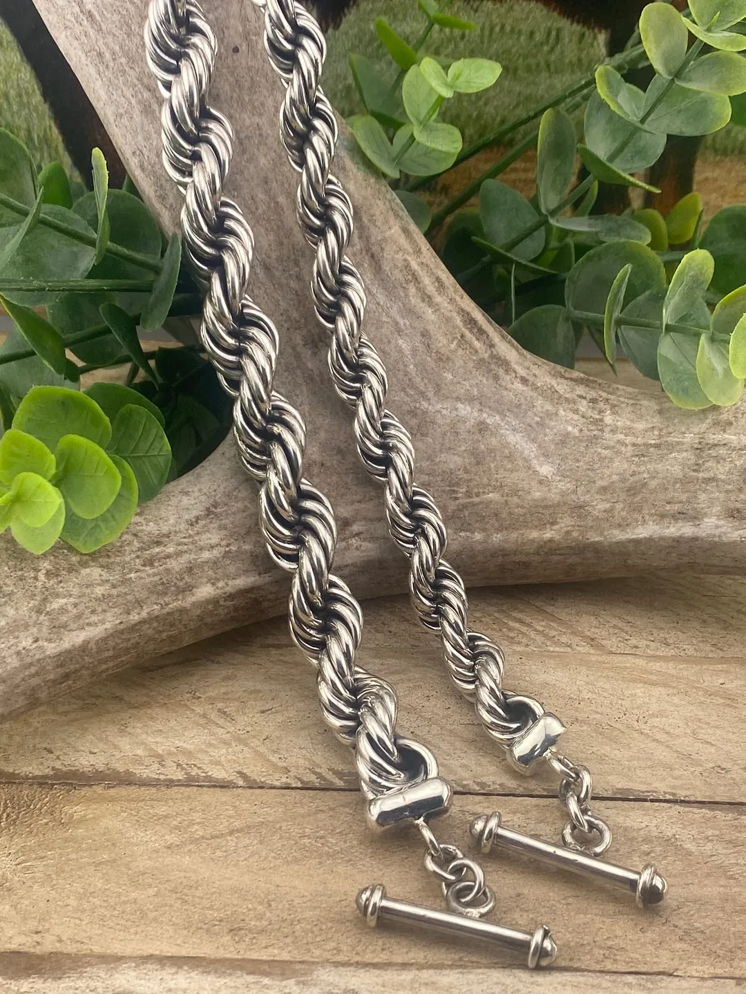 Sterling Rope Toggle Bracelet