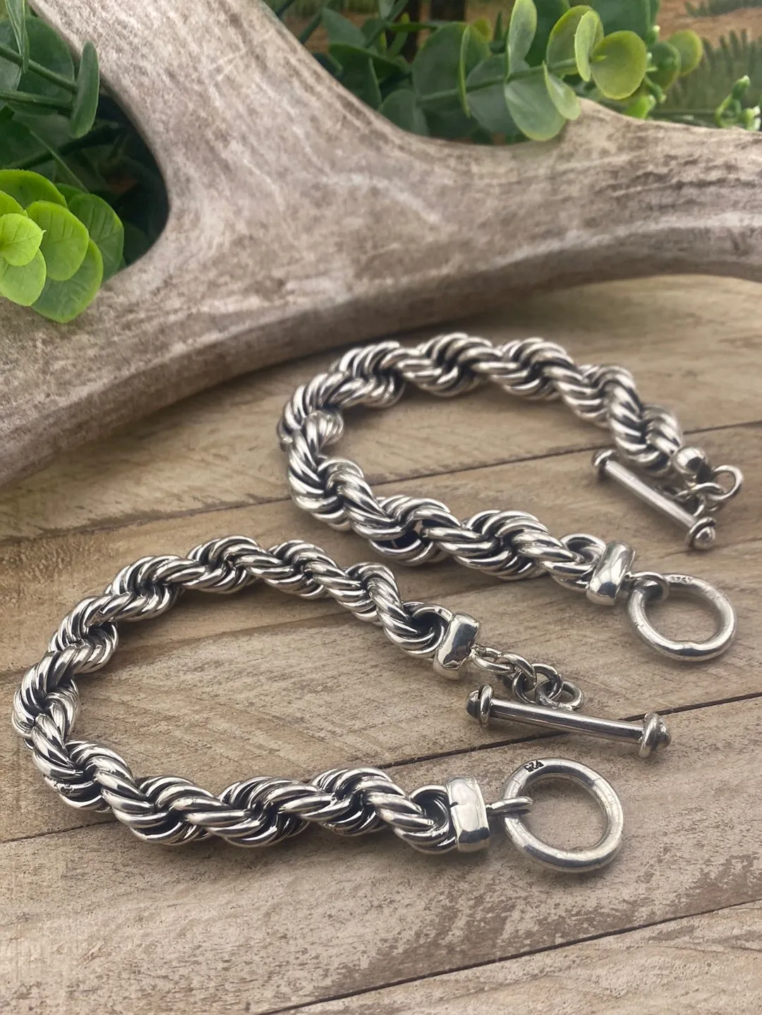 Sterling Rope Toggle Bracelet