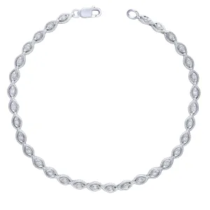 Sterling Silver 1/4Ctw Diamond Fashion Bracelet