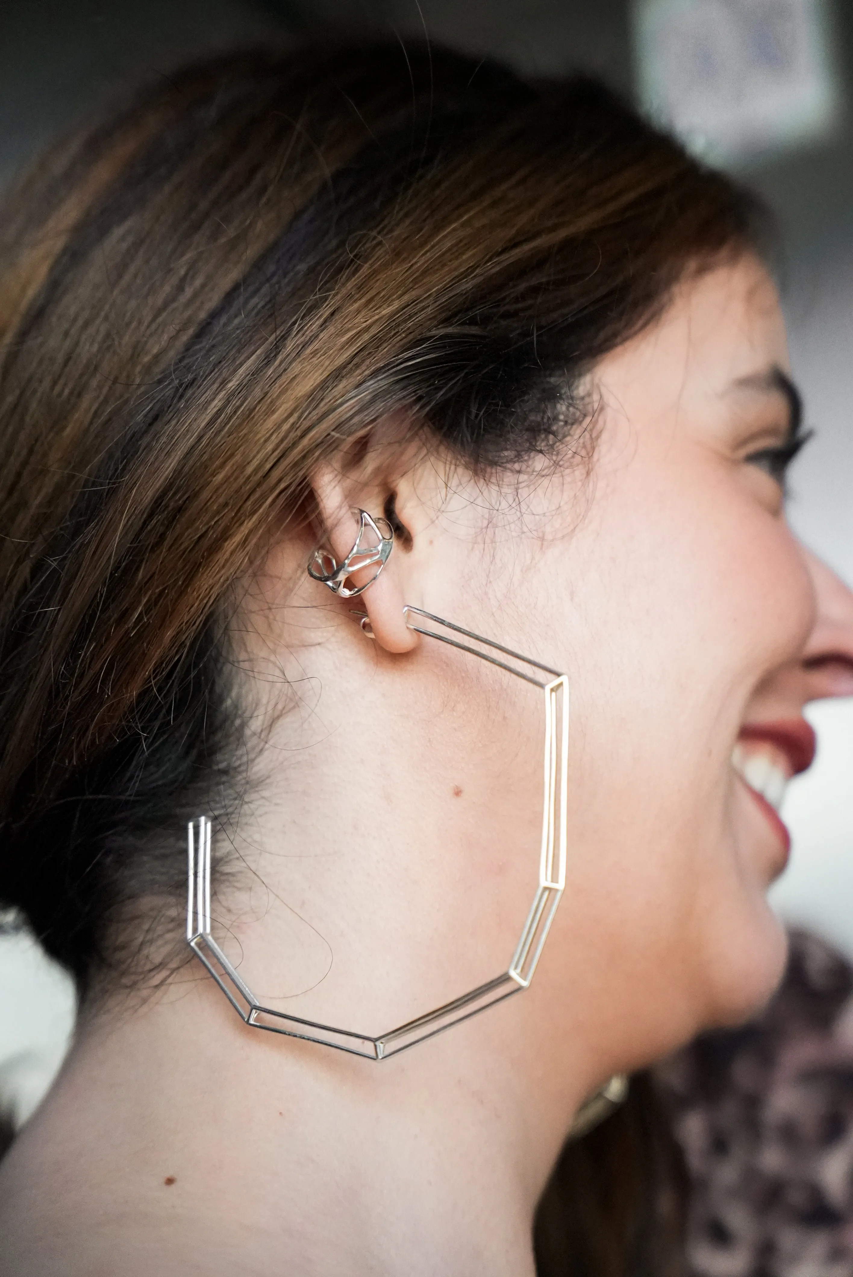 Sterling Silver "Strength Hoops" in Extra Large