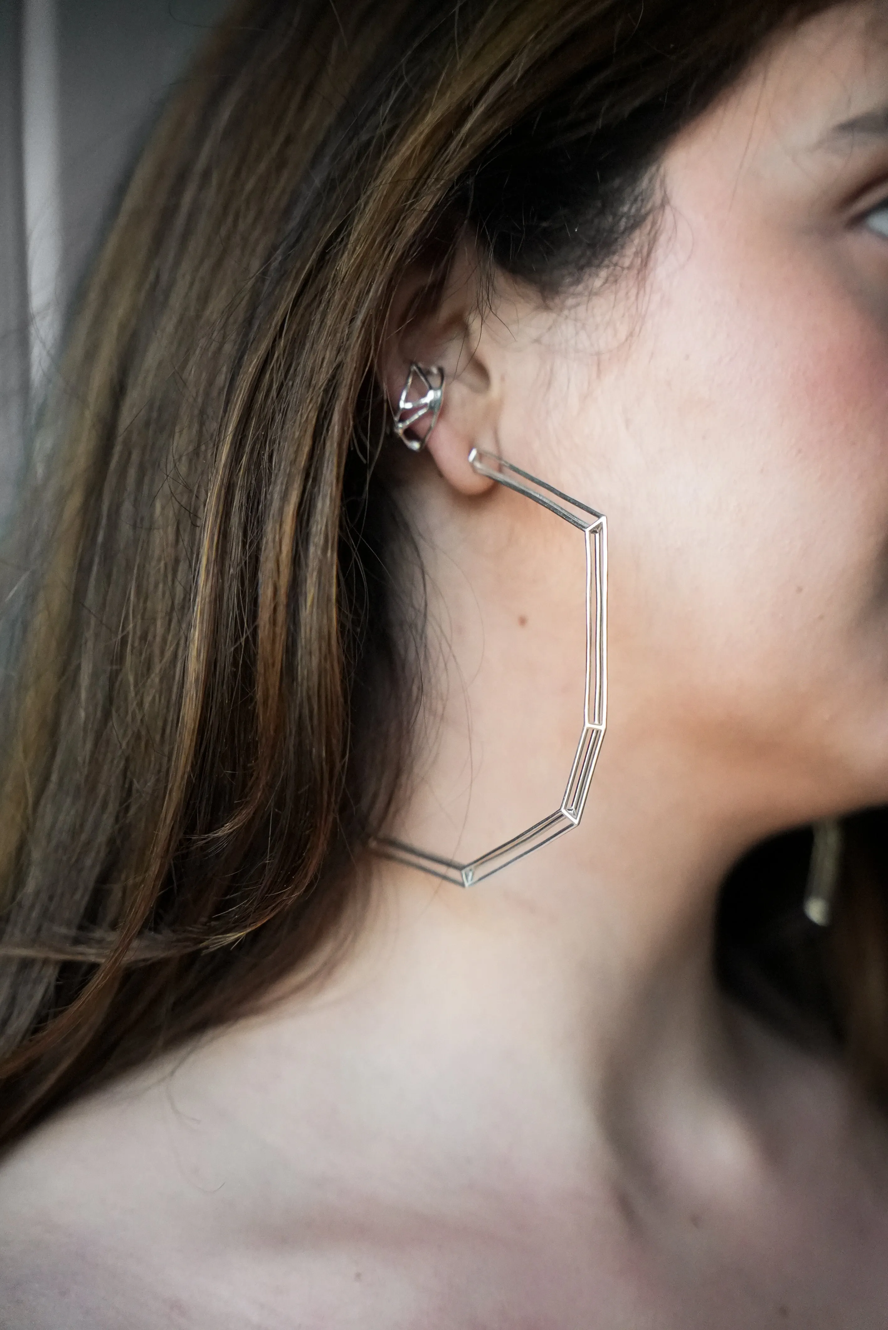 Sterling Silver "Strength Hoops" in Extra Large
