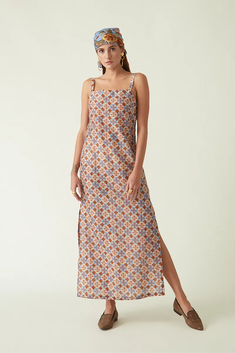 Summer Dress Cupro Cotton Pagai Slip-Fashion Edit Java 03A-4JV-10-Payal Pratap