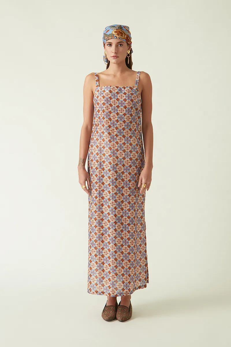 Summer Dress Cupro Cotton Pagai Slip-Fashion Edit Java 03A-4JV-10-Payal Pratap