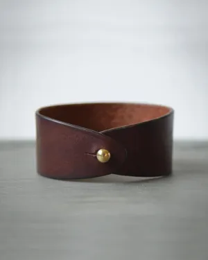 Thick Leather Wrap Bracelet / Chestnut
