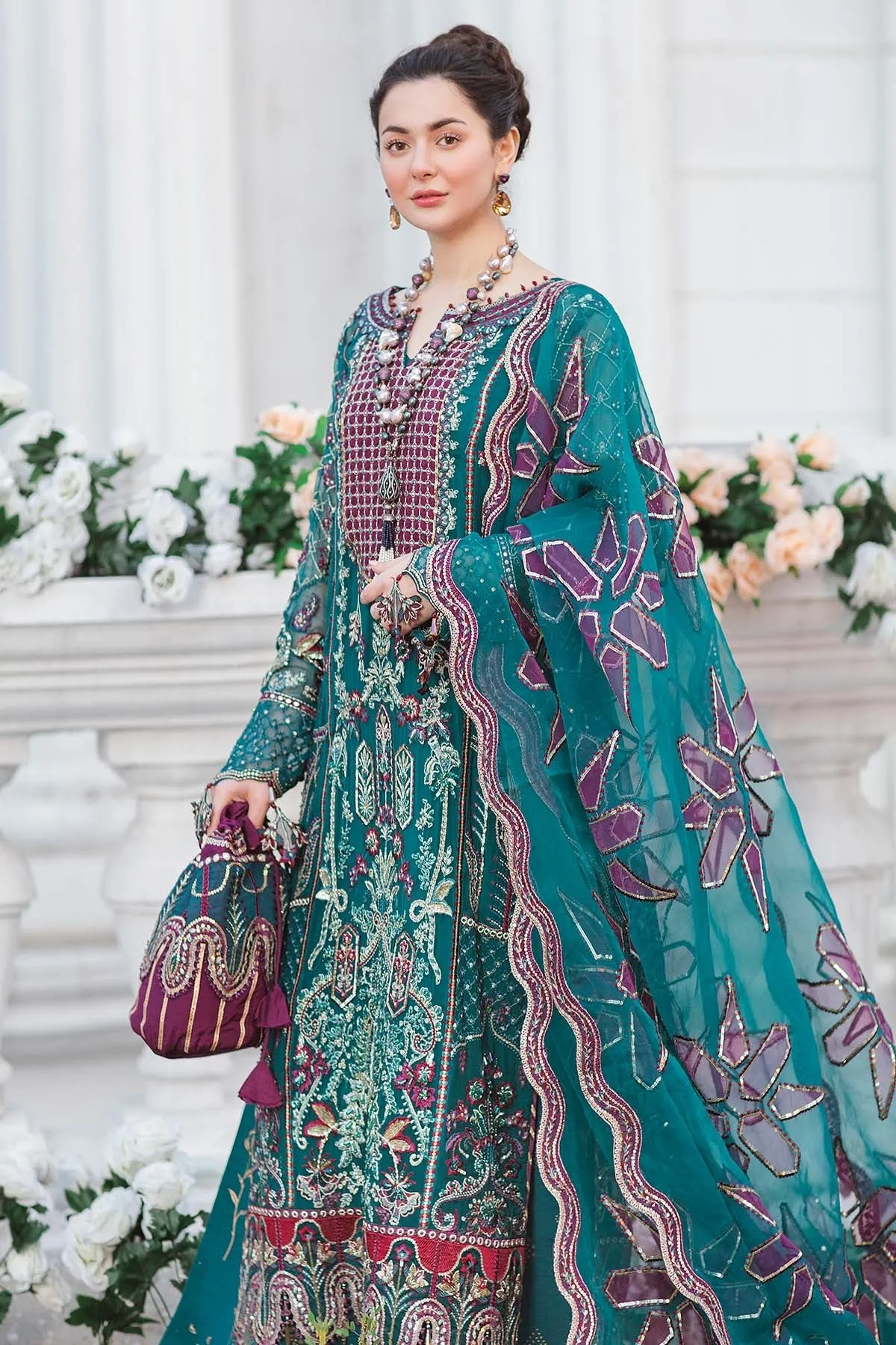TIARA NL-29 | Nureh The Secret Garden Luxury Formals Collection 2022 | Unstitched Embroidered Chiffon Suits