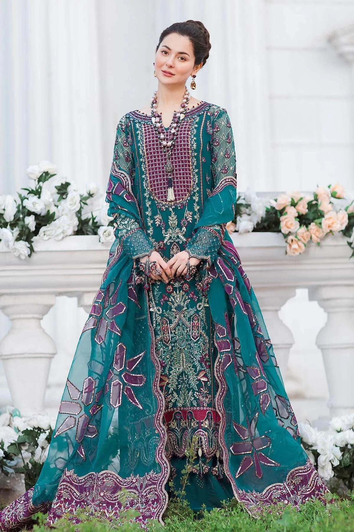 TIARA NL-29 | Nureh The Secret Garden Luxury Formals Collection 2022 | Unstitched Embroidered Chiffon Suits