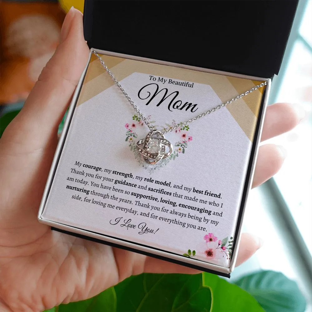 To My Beautiful Mom | Love Knot Necklace